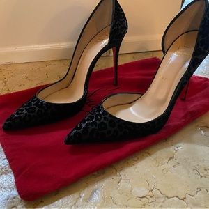 Christian Louboutin black velvet pumps